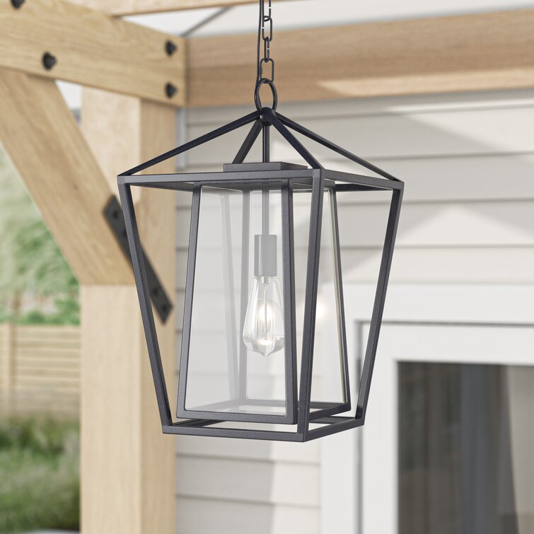 Black outdoor outlet pendant light